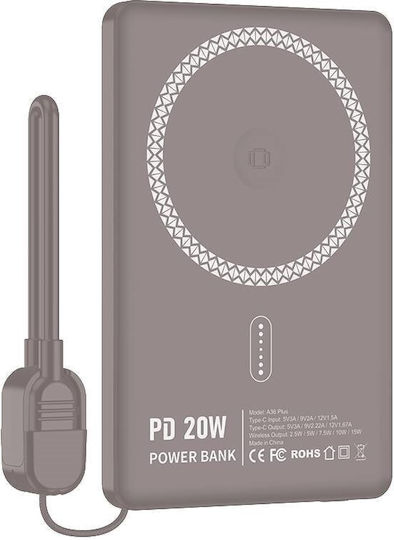Nine A36 Plus MagSafe Power Bank 5000mAh 15W with USB-C Port Gold view 1