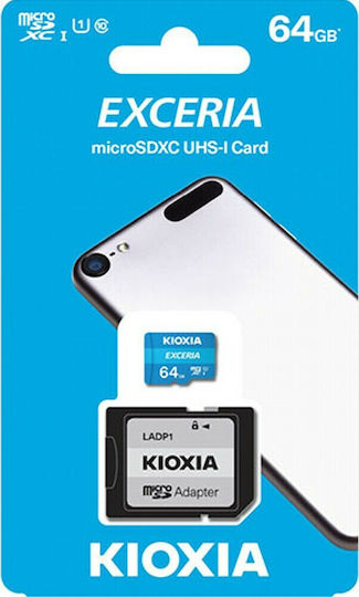 Kioxia EXCERIA microSDXC 64GB U1 UHS-I 100MB/s with Adapter