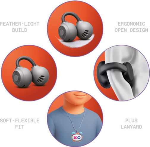 Kiddoboo GOAT Open Ear Bluetooth Handsfree Earphones with Charging Case Graffity Monsters Ansicht 4