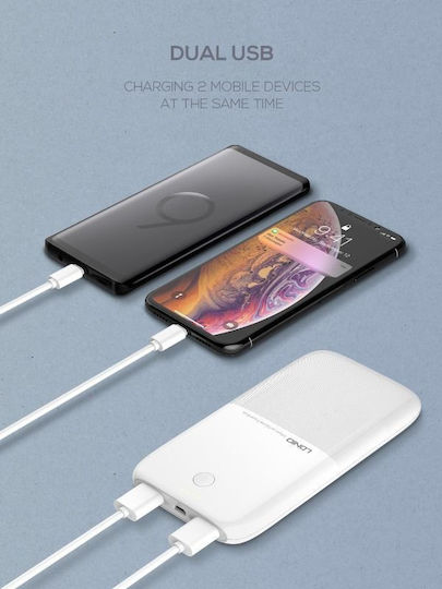 Ldnio PR1009 Power Bank 10000mAh with 2 USB-A Ports White vue 7