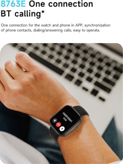 Naxius NXSTC-33 Smartwatch with Heart Rate Monitor (Black) view 8
