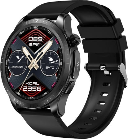 E420 1.39 Inch Color Screen Smart Watch Silicone Strap Support Heart Rate Monitoring Blood Pressure Monitoring Black view 1