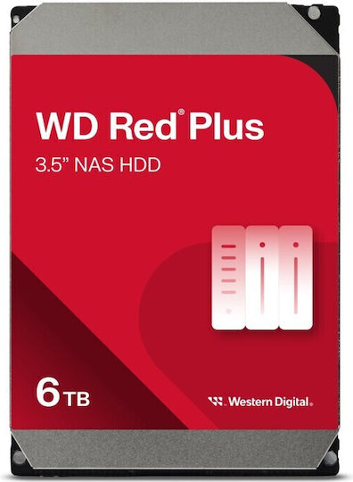 Western Digital Red Plus 6TB HDD Hard Drive 3.5" SATA III 5400rpm with 256MB Cache for NAS WD60EFPX view 5