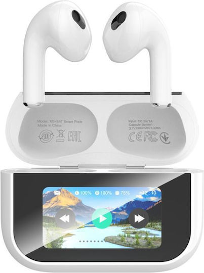 XO X47 Earbud Bluetooth Handsfree Earphones with Sweat Resistance and Charging Case White
