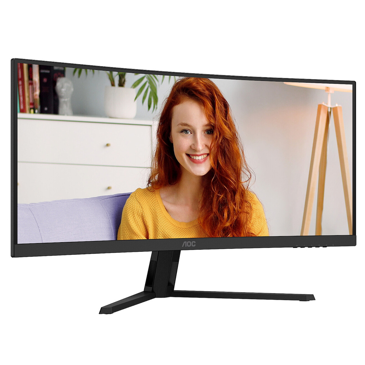 AOC CU34B3E Ultrawide VA HDR Curved Monitor 34" QHD 3440x1440 view 2