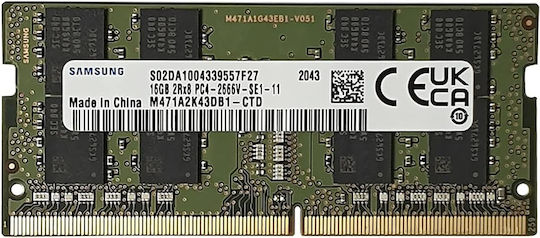 Samsung DDR4 with Module 1x16GB and Speed 2666 for Laptop M471A2K43DB1-CTD