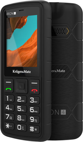 Kruger & Matz Iron 4 Dual SIM Resistant Mobile with Buttons Black view 1