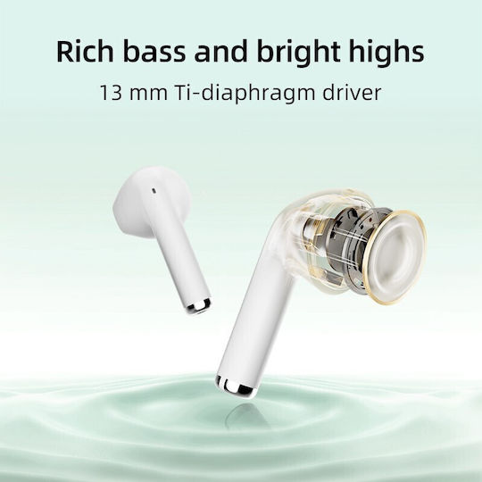 QCY T29 Ailybuds Lite Bluetooth Handsfree Earphones with Charging Case White vue 3