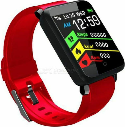 F1 Smartwatch with Heart Rate Monitor (Red)