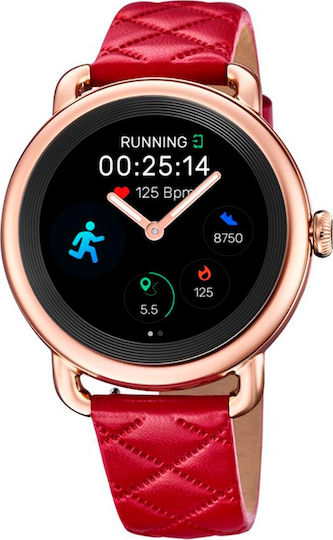 Festina Smartime Hybrid Stainless Steel 42mm Smartwatch with Heart Rate Monitor (Red Gold) view 1