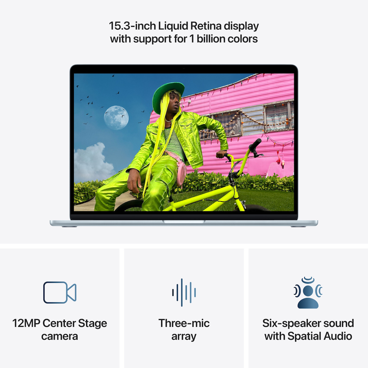 Apple MacBook Air 15.3" IPS Retina Display (M5-10-Core/16GB/512GB SSD/10-Core GPU) Sky Blue (International English Keyboard) view 5
