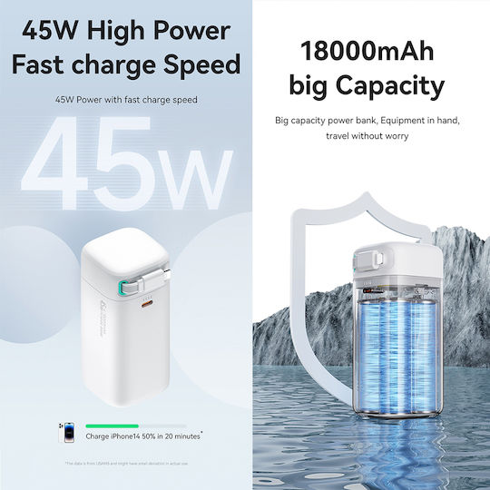 Usams US-CD217 Power Bank 18000mAh 22.5W with USB-C Port Black vue 2