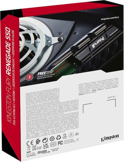 Kingston Fury Renegade w Heatsink SSD 2TB M.2 Type with PCI Express 4.0 Connection and Heatsink PS5 Compatible SFYRDK/2000G vue 5