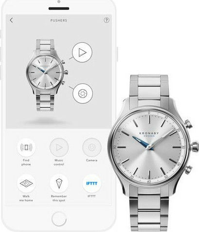 Kronaby Sekel Hybrid Stainless Steel 38mm Waterproof Smartwatch (Silver) view 6