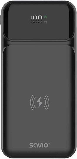 Savio BA-09 Power Bank 10000mAh with USB-A Port and 2 USB-C Ports Black view 2