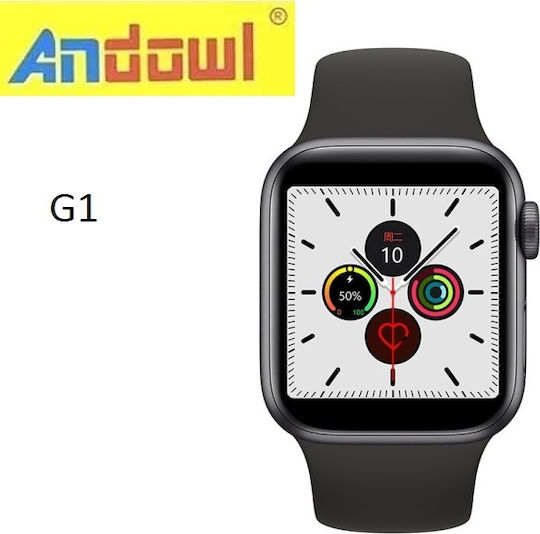 Andowl G1 Smartwatch with Heart Rate Monitor (Black) view 3