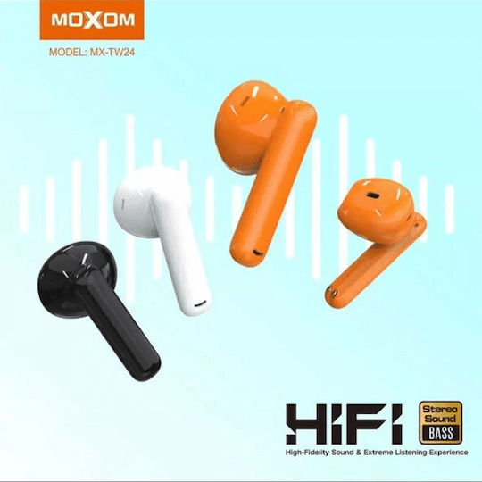Moxom MX-TW24 In-ear Bluetooth Handsfree Earphones with Charging Case White view 3