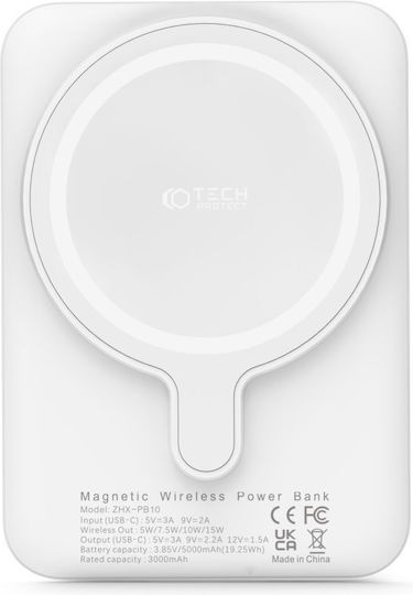 Tech-Protect PB10 Lifemag MagSafe Power Bank 5000mAh with USB-C Port White vista 3
