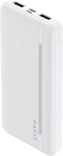 Havit PB89 Power Bank 10000mAh with 2 USB-A Ports White
