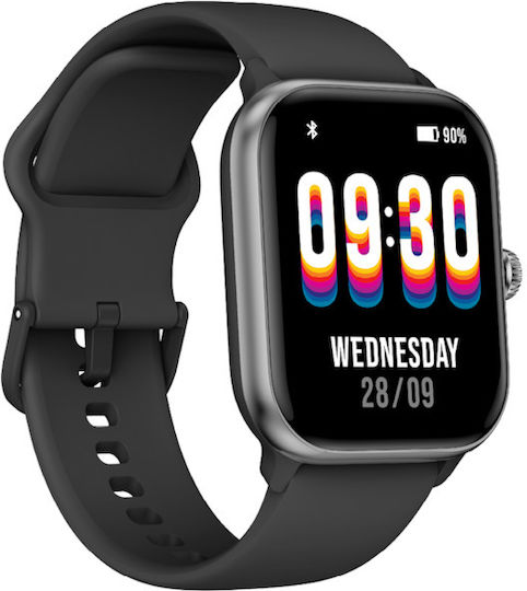 Bea-fon 201 50mm Smartwatch with Heart Rate Monitor (Black) vue 4