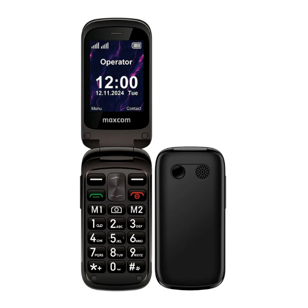 MaxCom MM834 4G Dual SIM Mobile with Buttons Black view 1