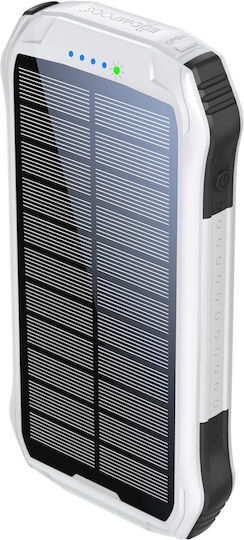 Boompods Neutron Solar Power Bank 10000mAh with 2 USB-A Ports White
