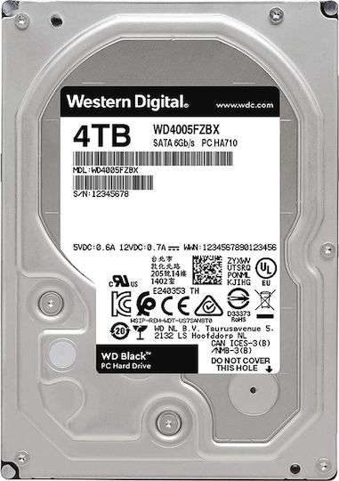 Western Digital Black 4TB HDD Hard Drive 3.5" SATA III 7200rpm with 256MB Cache for Desktop WD4005FZBX view 3