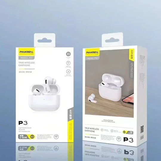 Pavareal P3 In-ear Bluetooth Handsfree Earphones with Charging Case White view 7