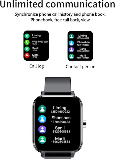 H10 Smartwatch with Heart Rate Monitor (Black) vista 4