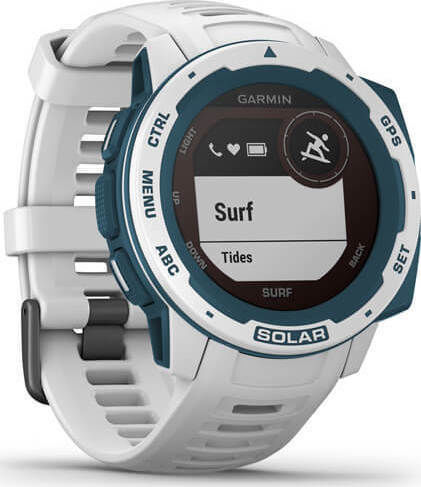 Garmin Instinct Solar Surf Edition 45mm Waterproof Smartwatch with Heart Rate Monitor (Cloudbreak) vue 3