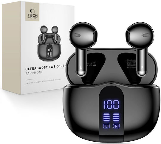 Tech-Protect Ultraboost Core G2 In-ear Bluetooth Handsfree Earphones with Charging Case Black view 1