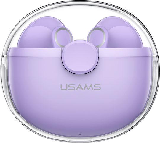 Usams US-BU12 Earbud Bluetooth Handsfree Earphones with Charging Case Purple view 1