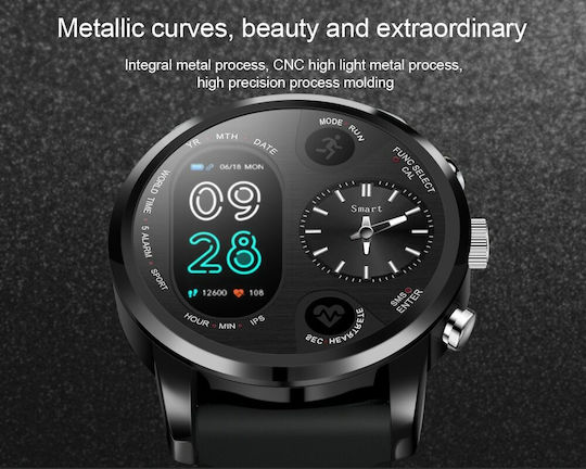 Lemfo T3 Pro Smartwatch with Heart Rate Monitor (Black) vue 4