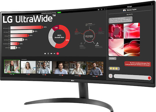 LG 34WR50QK-B Ultrawide VA HDR Curved Monitor 34" QHD 3440x1440 with Response Time 5ms GTG view 2