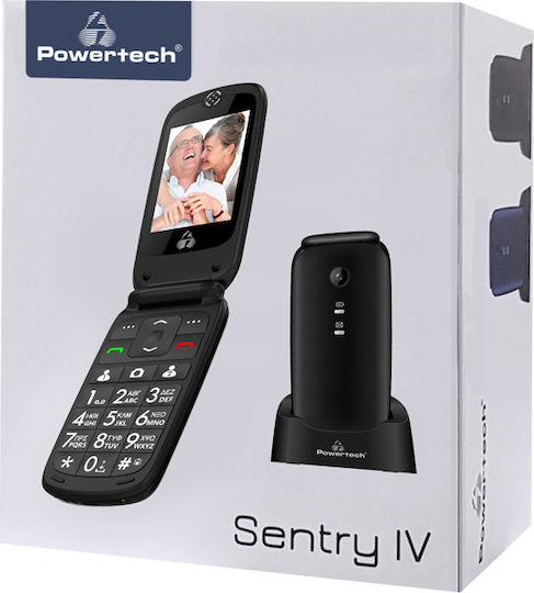 Powertech Sentry IV Dual SIM Mobile with Large Buttons (Greek Menu) Black view 3