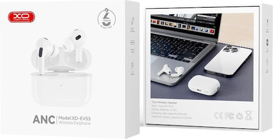 XO EV53 In-ear Bluetooth Handsfree Earphones with Sweat Resistance and Charging Case White vue 5