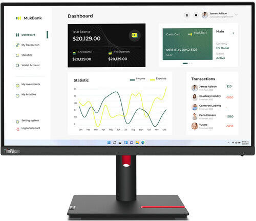 Lenovo ThinkVision T23i-30 IPS Monitor 23" FHD 1920x1080 with Response Time 6ms GTG view 4