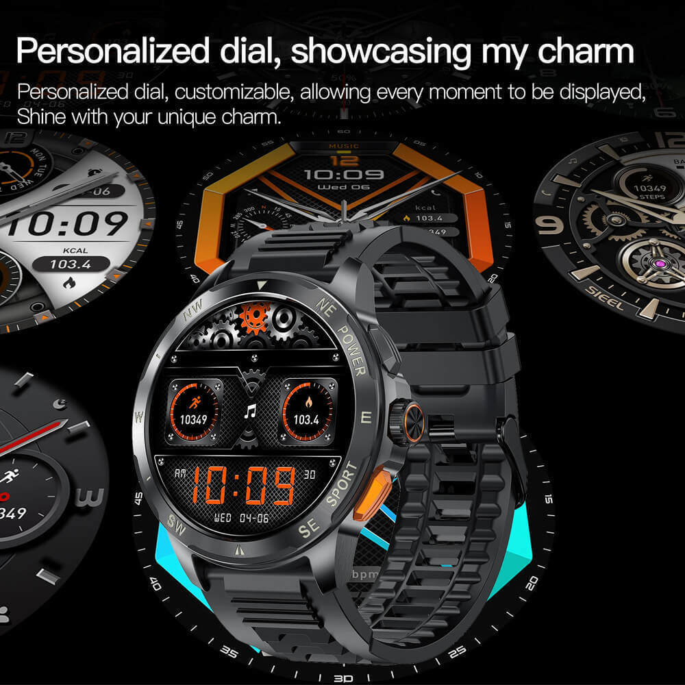 AK77 Smartwatch with Heart Rate Monitor (Black) vue 6