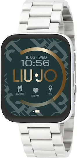 Liu Jo Voice Slim Solid Stainless Steel 42mm Smartwatch with Heart Rate Monitor (Silver)