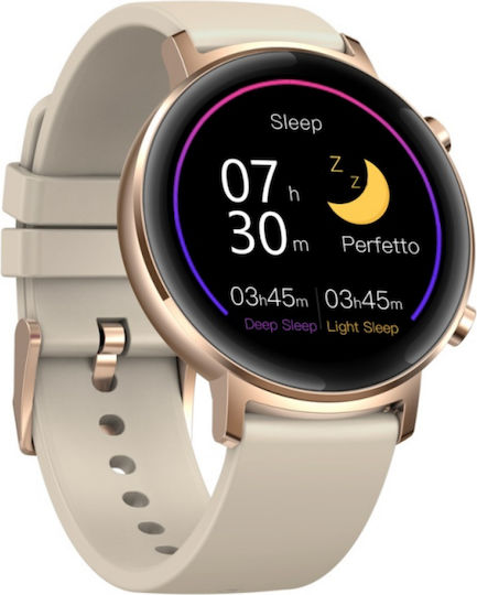 Firstwear Smartwatch Fitness Bracelet Idealstore 1.3-inch Full Round Touch Screen Water Resistant Heart Rate Monitoring Blood Pressure Multi-sport Function Compatible Android Ios Pink view 1