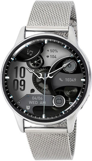 3Guys 3GW1073 42mm Smartwatch with Heart Rate Monitor (Silver)