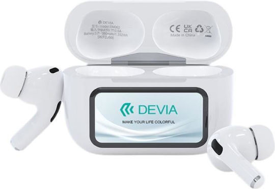 Devia EM062 Pro2 In-ear Bluetooth Handsfree Earphones with Charging Case White view 1