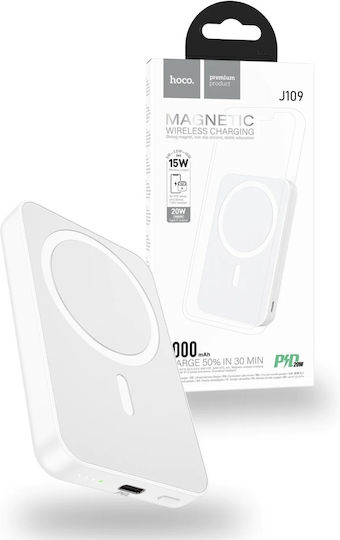 Hoco J109 Power Bank 5000mAh 15W White view 5