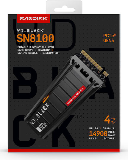 Western Digital SN8100 SSD 4TB M.2 Type with PCI Express 5.0 Connection PS5 Compatible WDS400T1XHM-00CMT0 view 6