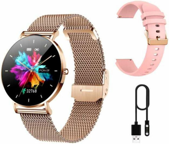Manta Alexa Smartwatch with Heart Rate Monitor (Gold) view 3
