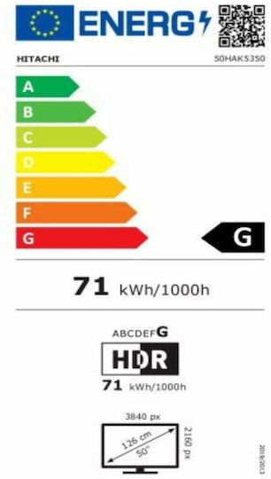 Hitachi Smart Television 50" 4K UHD LED 50HAK5350 HDR (2019) view 6