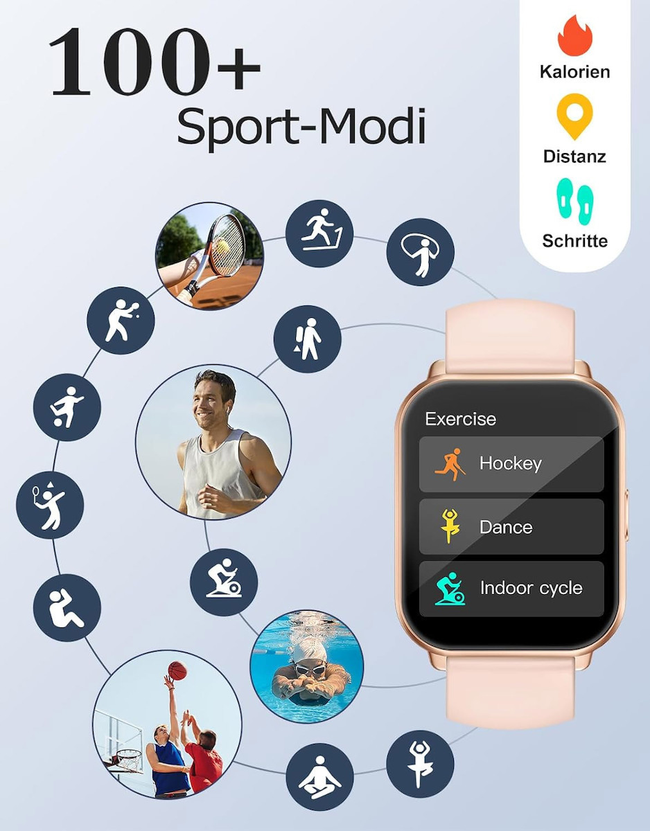 Ruimen D1 Smartwatch with SIM and Heart Rate Monitor (Pink) view 3