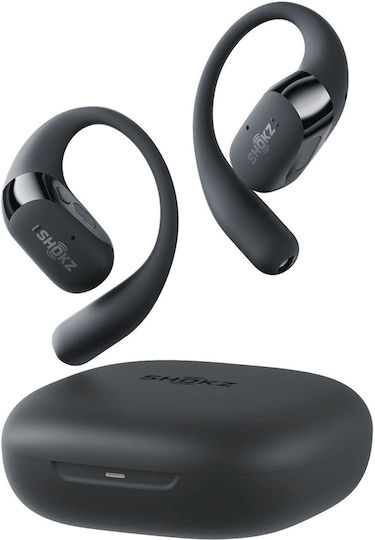 Shokz OpenFit 2+ Open Ear Bluetooth Handsfree Earphones with Sweat Resistance and Charging Case Black