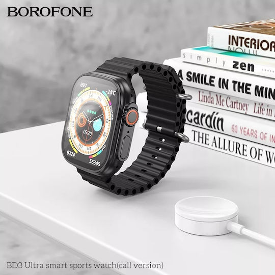 Borofone BD3 Ultra Smartwatch with Heart Rate Monitor (Black) view 4