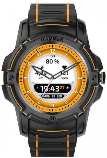 Hammer Plus Smartwatch with Heart Rate Monitor (Black) vista 4